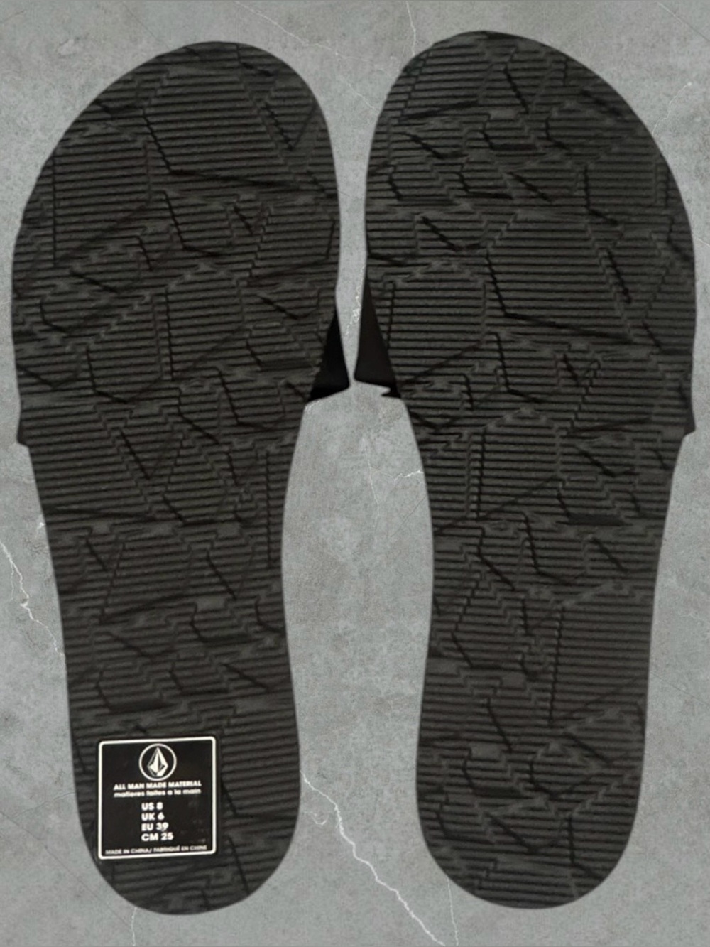 2 for $30 | Volcom Black Simple Slides Sandals with Tan Footbed - Picture 8 of 15